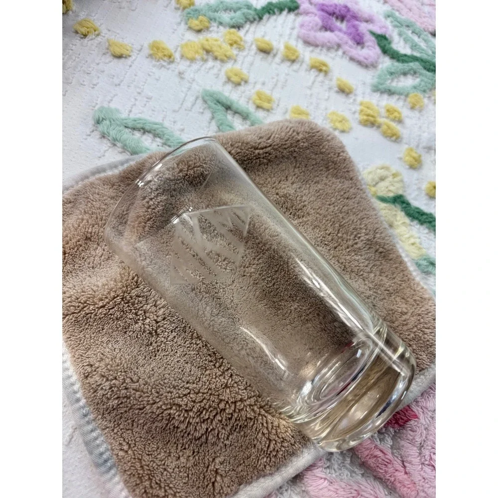 Vintage Etched Monogram Highball Glasses Set of 4‎ Clear Glass Tumblers 5.5 Inch